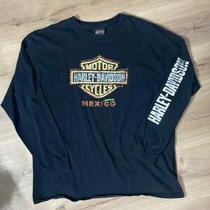 Harley-Davidson Motorcycles Mexico Long-Sleeve T-Shirt. XL. GUC, bleach‎ spots.
